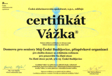 Certifikát Vážka
