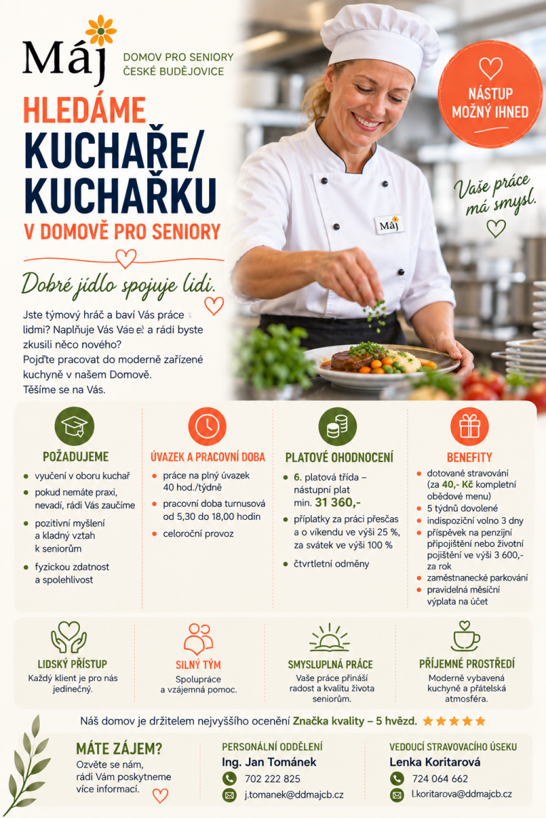 Inzerát Kuchař/kuchařka