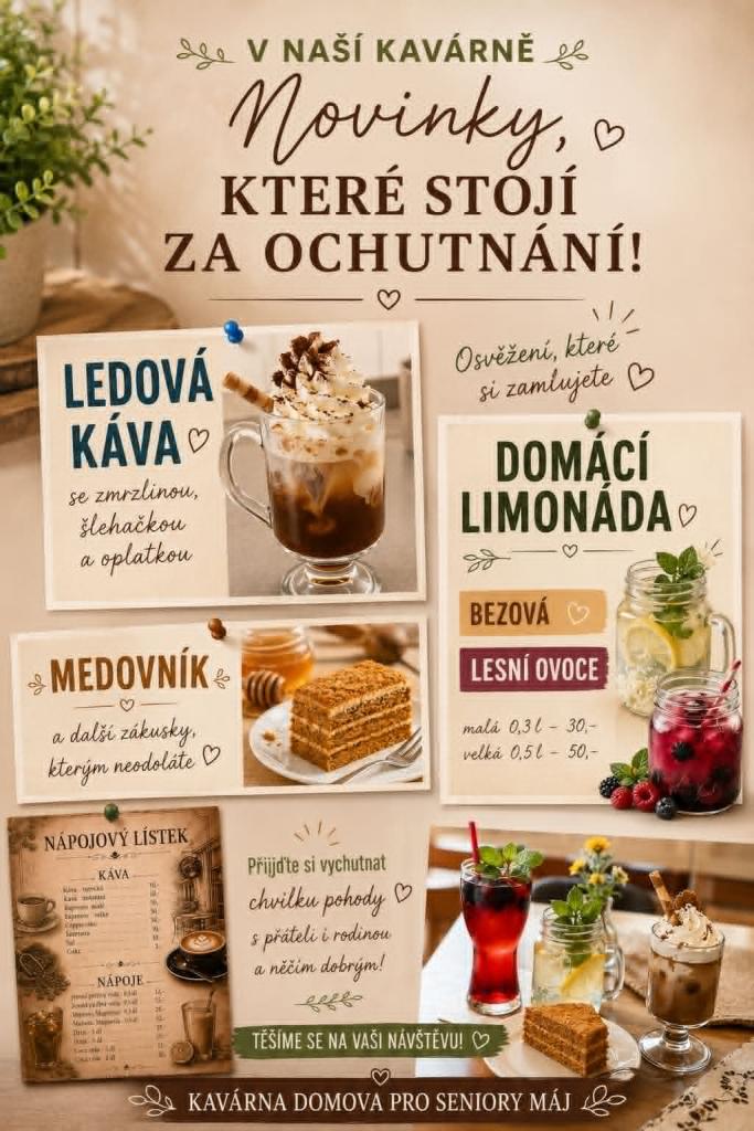 nabídka v kavárně